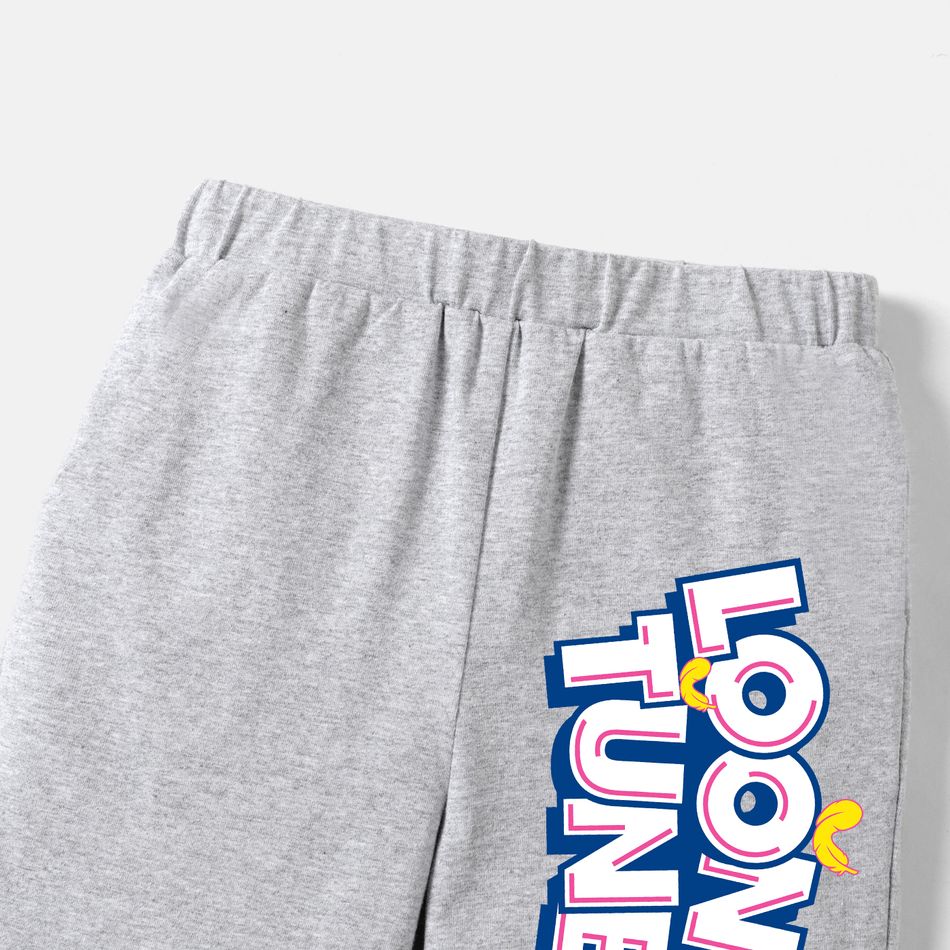 Looney Tunes Kid Boy/Kid Girl Cotton Letter Print Elasticized Pants Grey big image 3