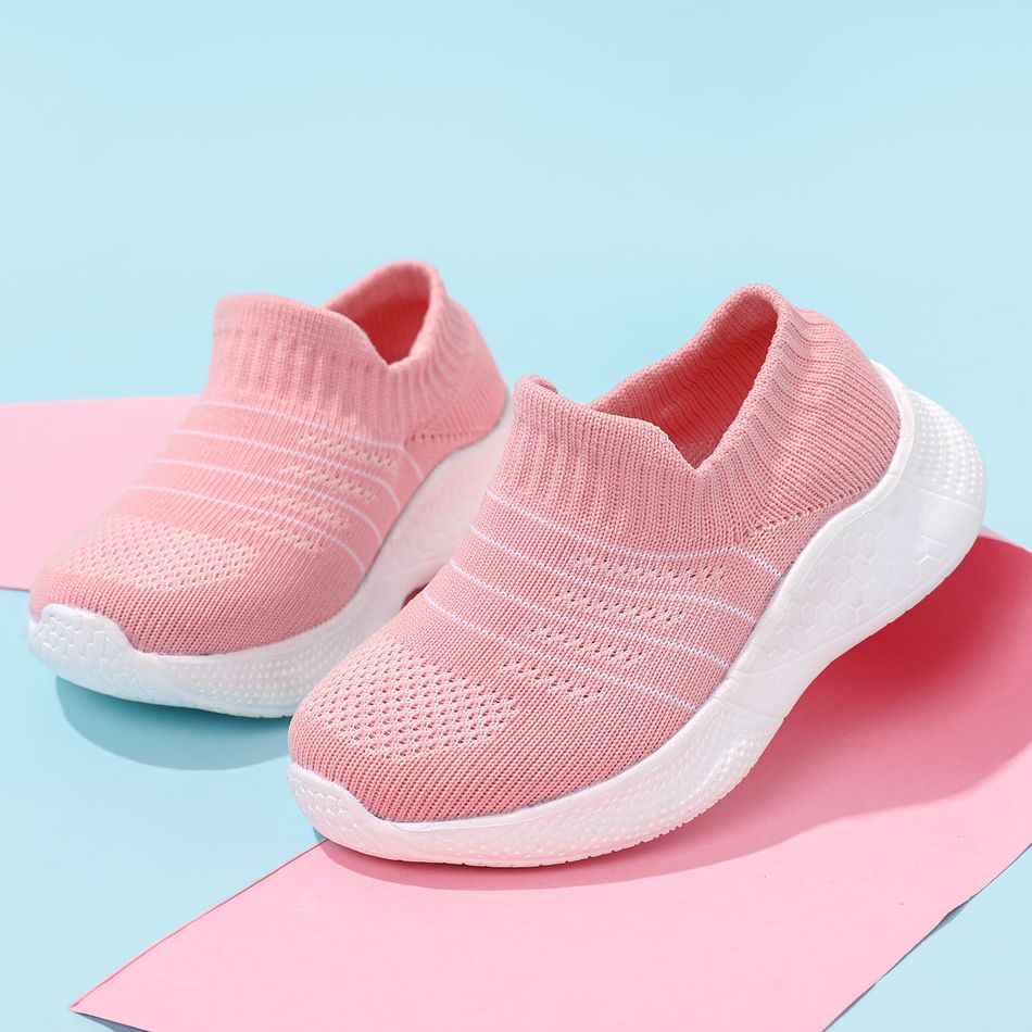 Family Matching Stripe Waterproof Sock Sneakers Pink