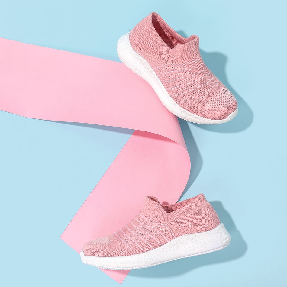 Family Matching Stripe Waterproof Sock Sneakers Pink big image 4