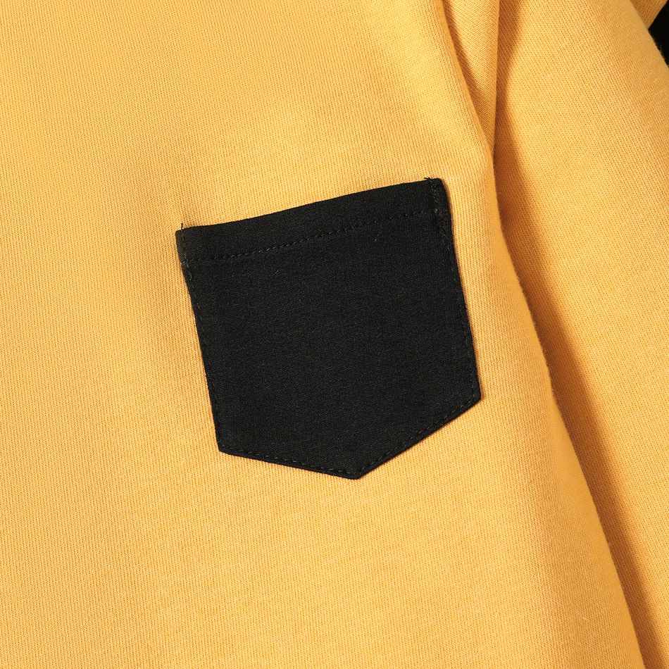 2pcs Kid Boy Colorblock Pocket Design Sweatshirt and Elasticized Pants Set ColorBlock big image 4