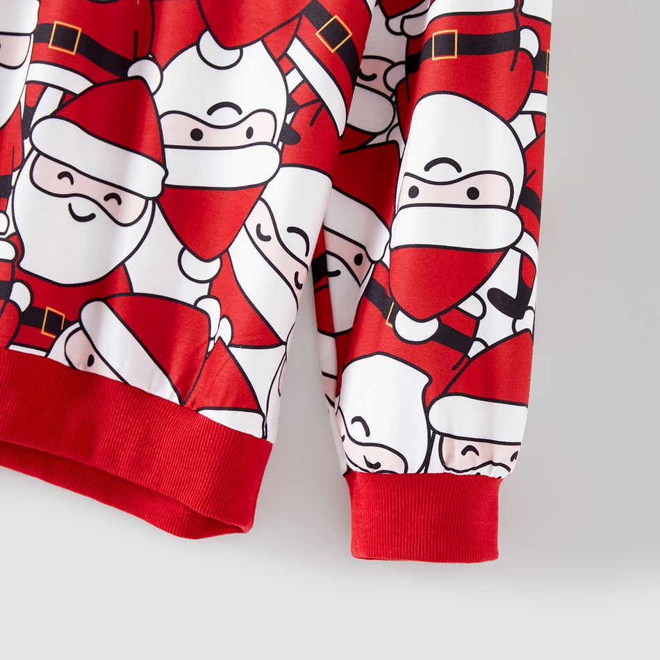 Christmas Family Matching Allover Santa Claus Print Red Long-sleeve Sweatshirts Red big image 6