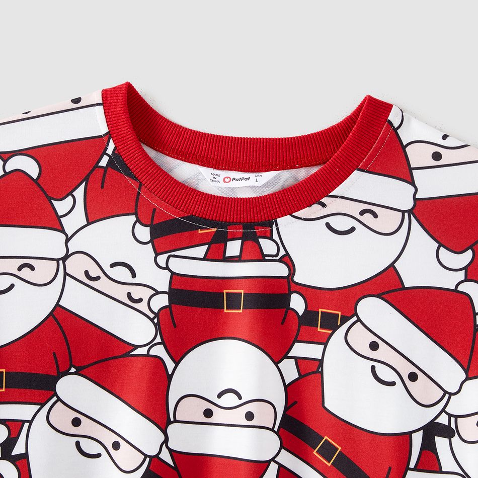 Christmas Family Matching Allover Santa Claus Print Red Long-sleeve Sweatshirts Red big image 5