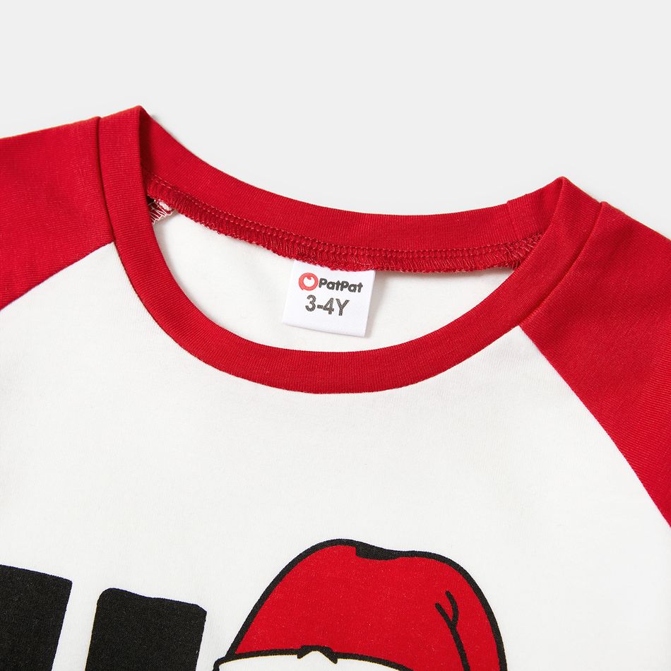 Christmas Family Matching Allover Letter & Snowflake Print Drawstring Ruched Bodycon Dresses and Short-sleeve Graphic T-shirts Sets Red big image 21
