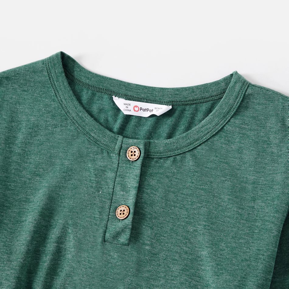 Look de família Manga comprida Conjuntos de roupa para a família Conjuntos Verde negruzco big image 3
