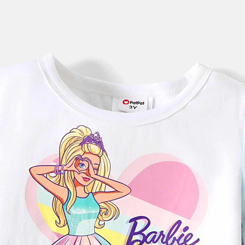 Barbie Toddler Girl Gradient Color Mesh Design Long-sleeve Cotton Dress Ombre big image 4