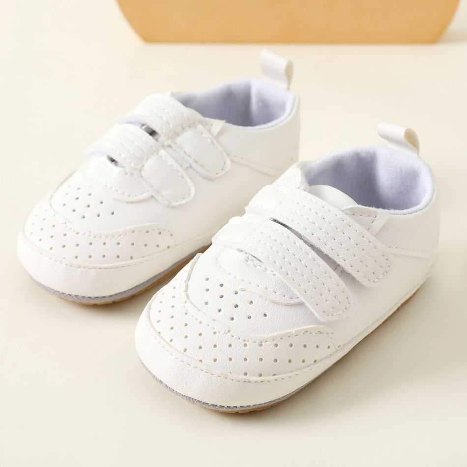 حذاء أبيض للرضع / طفل صغير يسمح بمرور الهواء أبيض big image 2