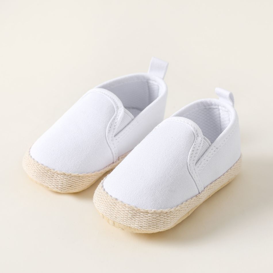 Baby / Toddler Minimalist Solid Slip-on Prewalker Shoes White