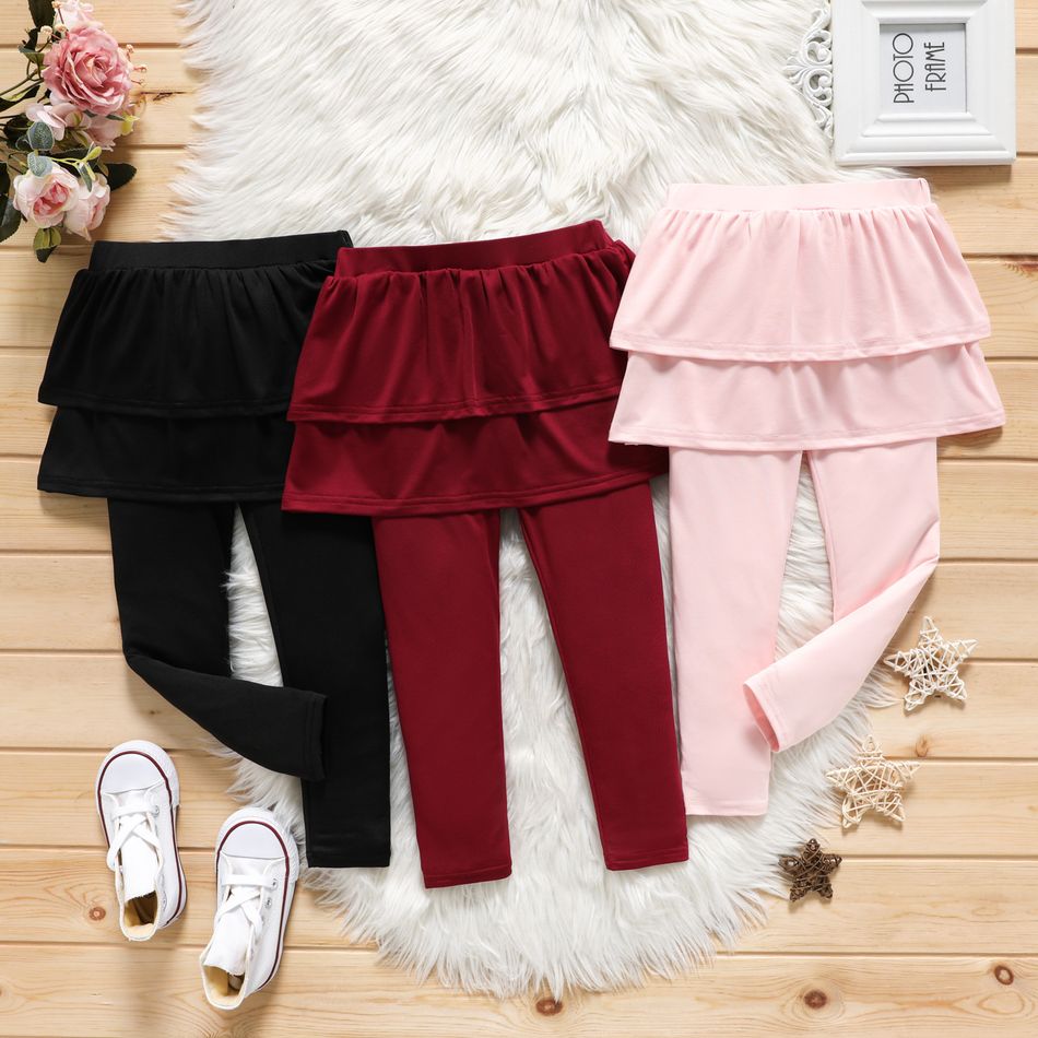 Enfant en bas âge Fille Multi-couches Doux Leggings / Slim fit / Bootcut Rose big image 2