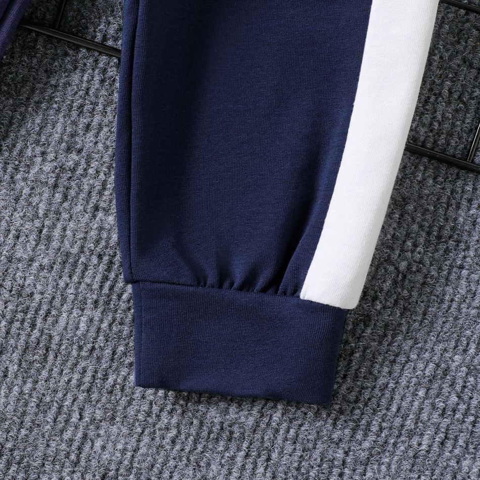 2pcs Baby Boy Long-sleeve Colorblock Sweatshirt and Sweatpants Set ColorBlock big image 5