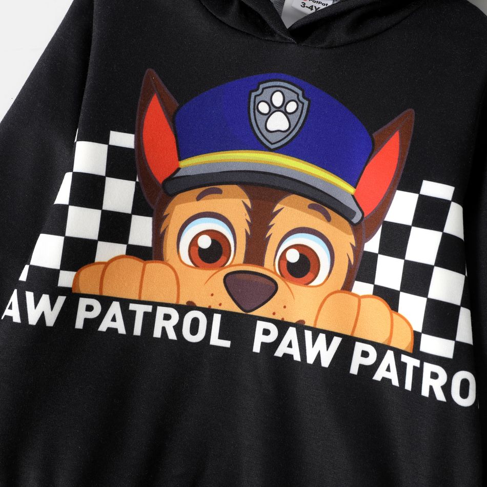 PAW Patrol 2pcs Toddler Boy Plaid Black Hoodie Sweatshirt and Elasticized Pants Set Black big image 3