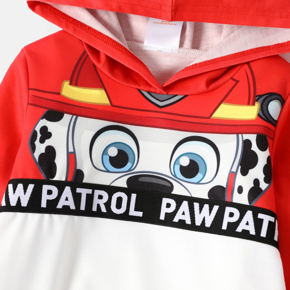 PAW Patrol 2pcs Toddler Boy/Girl Letter Print Colorblock Hoodie Sweatshirt and Pants Set REDWHITE big image 4
