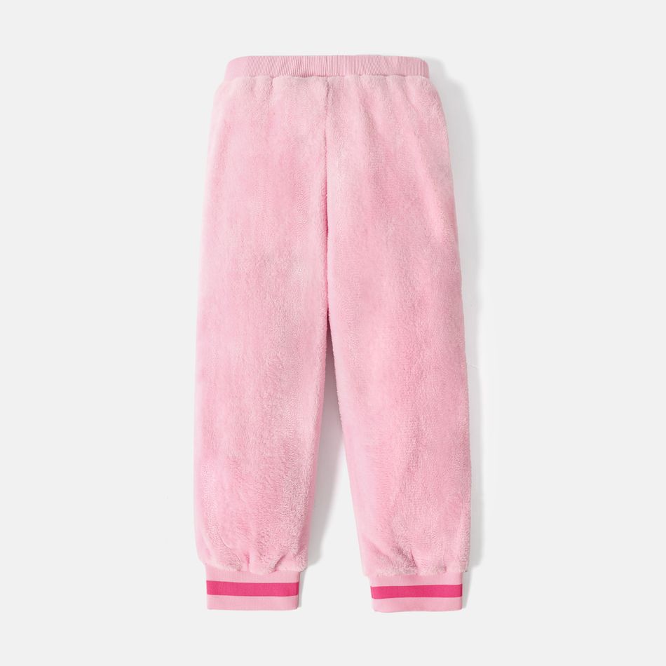 PAW Patrol Toddler Girl/Boy Patch Embroidered Flannel Fleece Elasticized Pants Light Pink big image 3