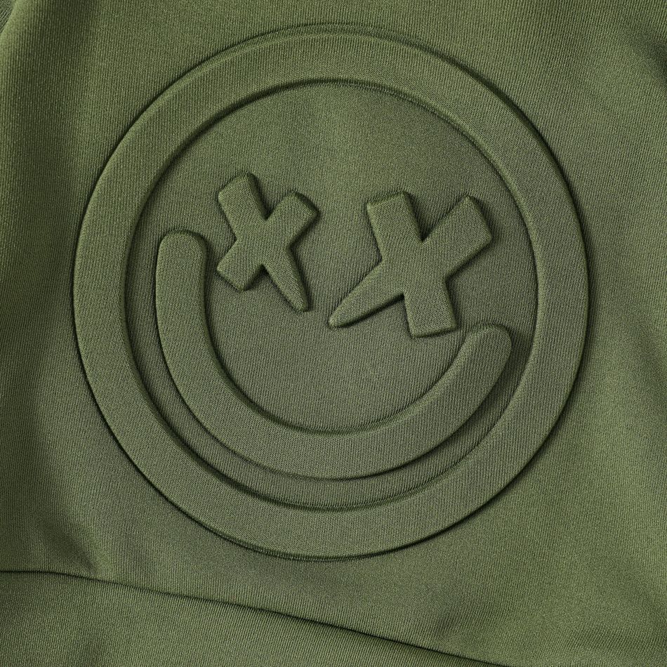 1 pezzo Neonato Ragazzo Con cappuccio Avant-garde Manica lunga Felpa Verde Militare big image 5