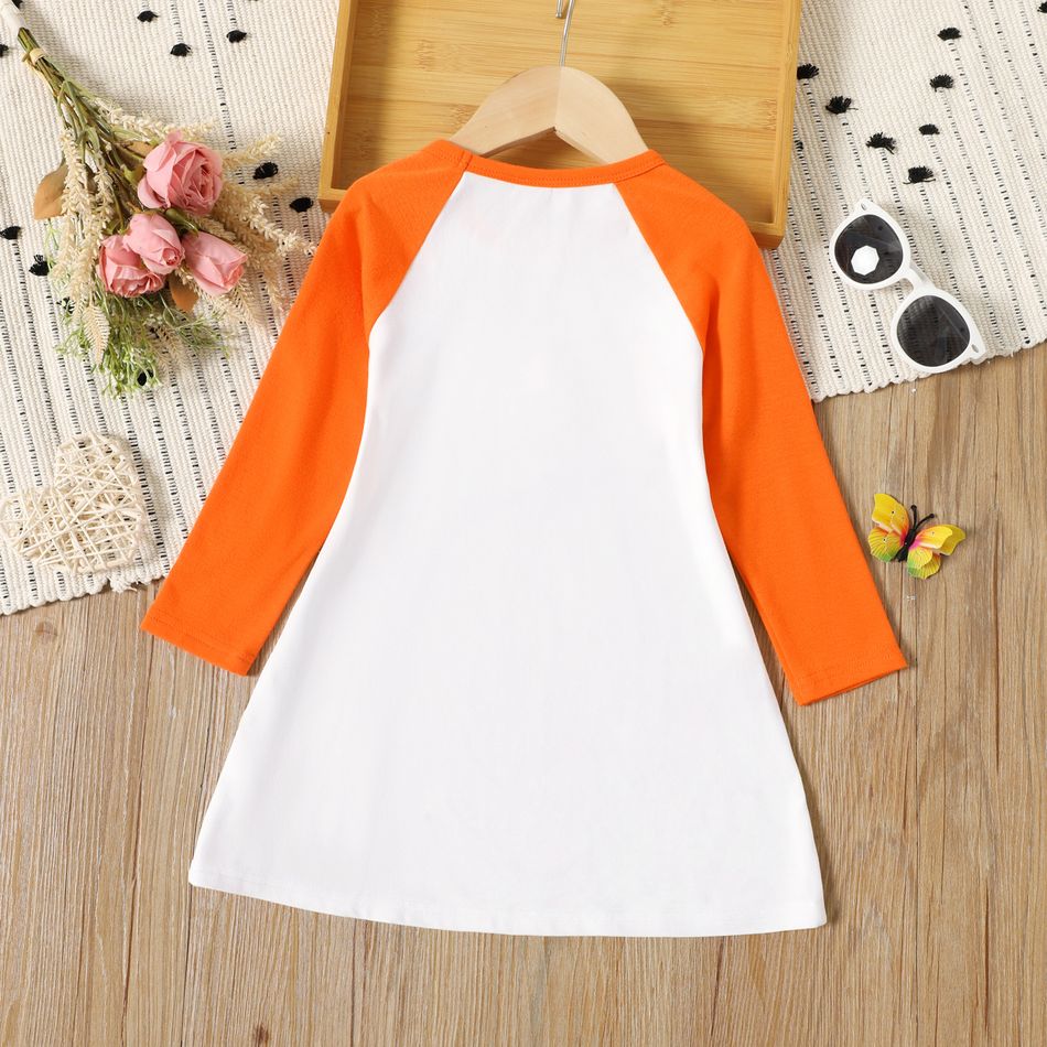 Criança Menina Costuras de tecido Infantil Raposa Vestidos laranja big image 2