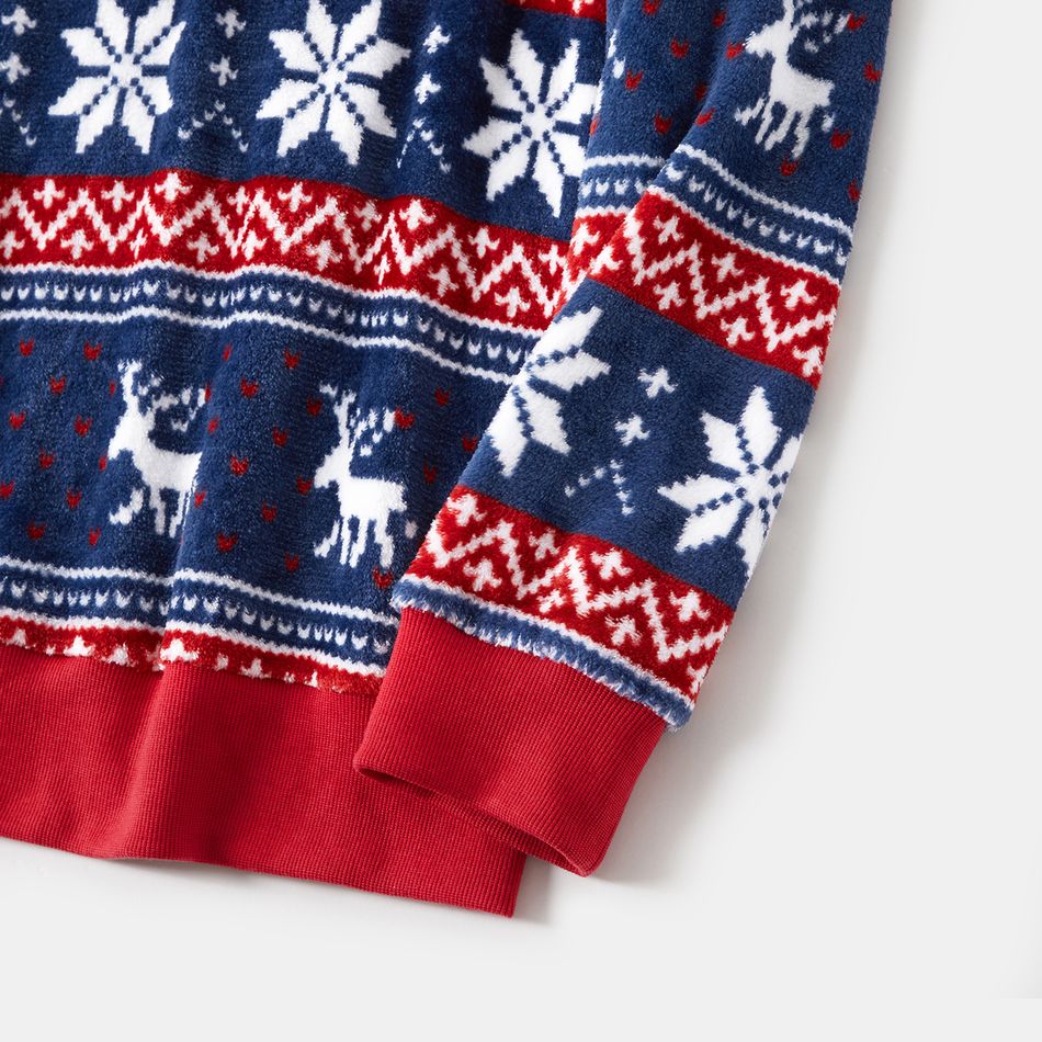 Look de família Natal Manga comprida Conjuntos de roupa para a família Tops Azul big image 7