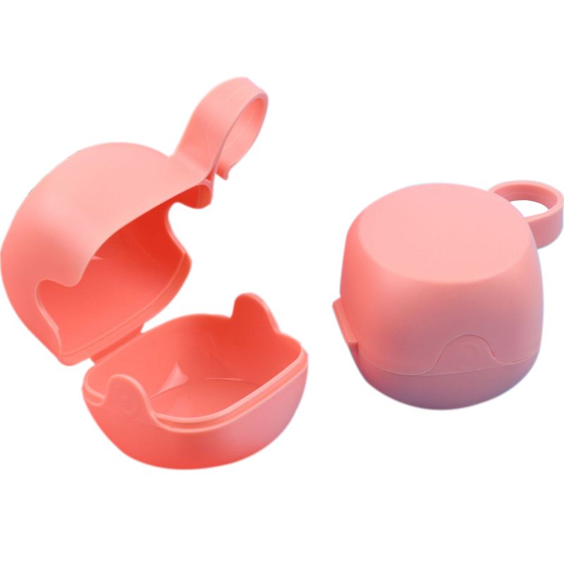 Pacifier Storage Box Container Portable Handbag Pouch Bag Pacifier Holder Case Protective Storage Container Dark Pink big image 1