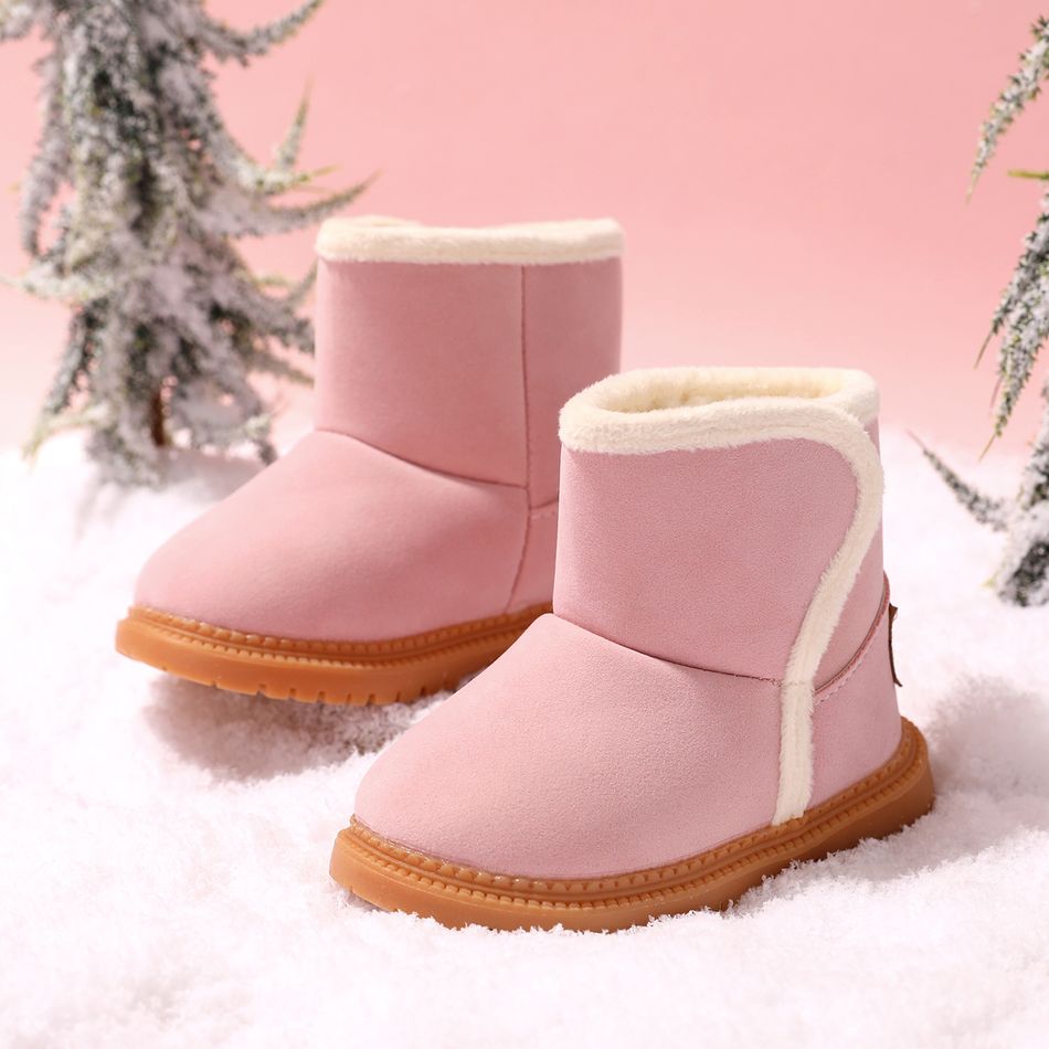 Toddler Minimalist Fleece-lining Thermal Snow Boots Pink