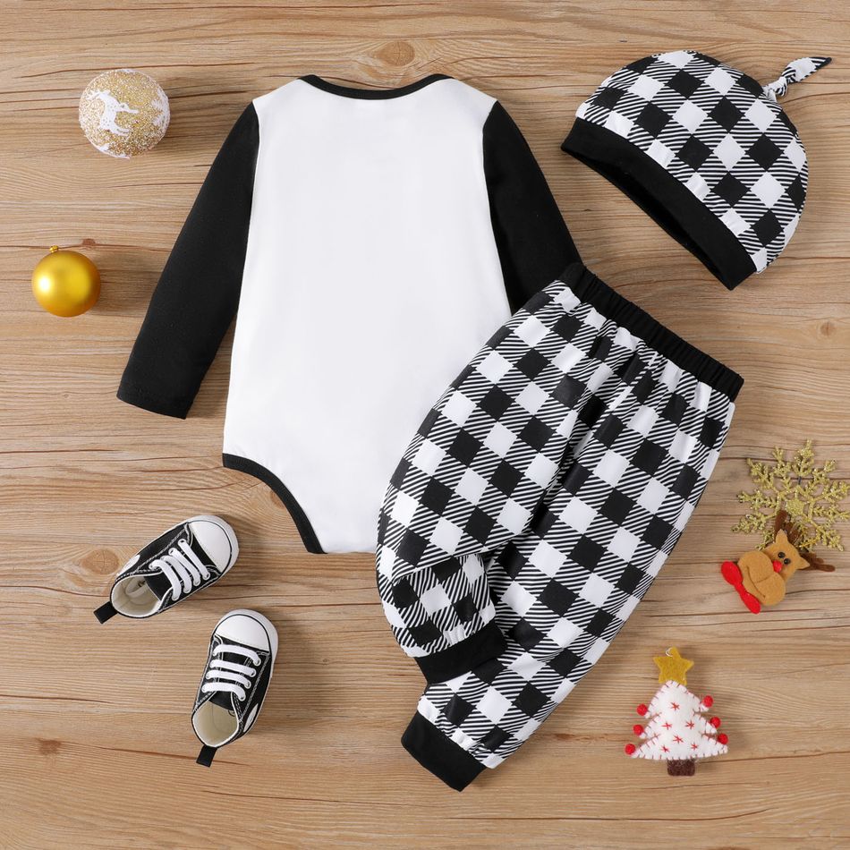 Ano Novo 2 unidades Bebé Unissexo Botão Casual Manga comprida Conjunto para bebé Preto e branco big image 2