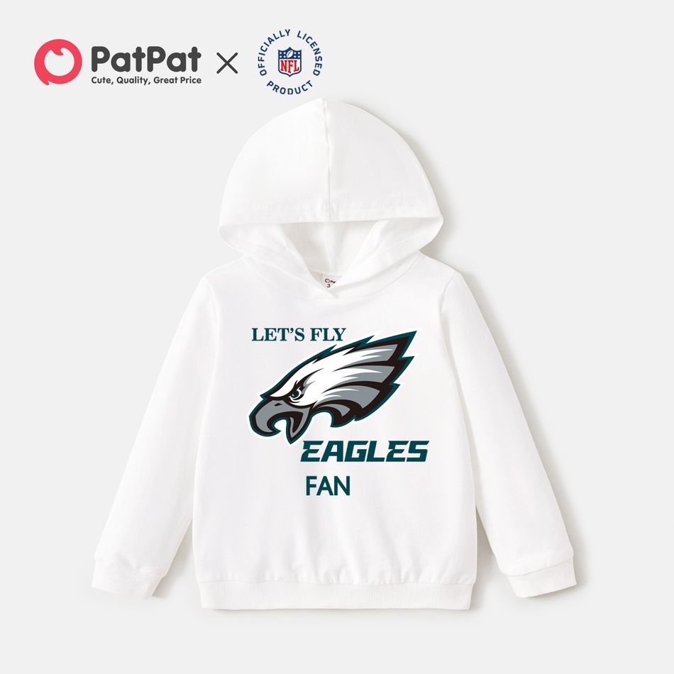 NFL Family Matching 100% Cotton Long-sleeve Graphic Hoodies ( Philadelphia Eagles) White big image 4