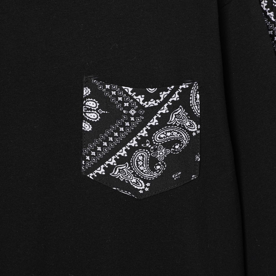 2pcs Kid Boy Pocket Design Black Sweatshirt and Exotic Pants Set Black big image 5