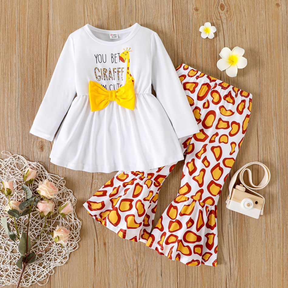 2 unidades Criança Menina Hipertátil/3D Infantil conjuntos de camisetas Amarelo big image 1