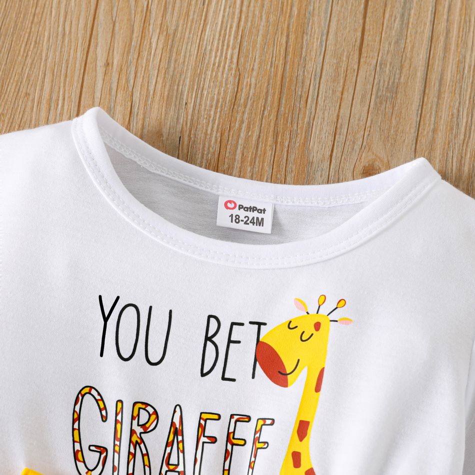 2 unidades Criança Menina Hipertátil/3D Infantil conjuntos de camisetas Amarelo big image 3