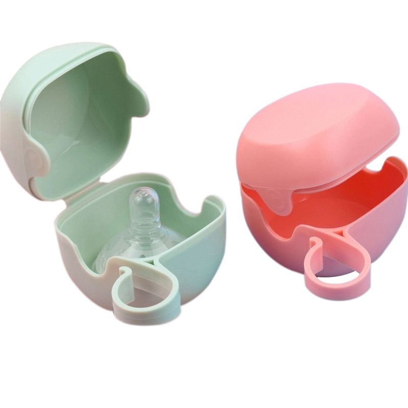Pacifier Storage Box Container Portable Handbag Pouch Bag Pacifier Holder Case Protective Storage Container Dark Pink big image 2
