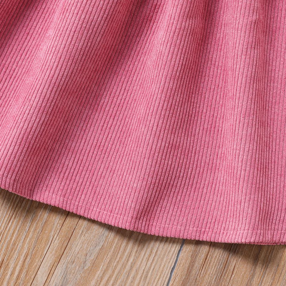 Kid Girl Solid Color Belted Elasticized Skirt Mauve Pink big image 5