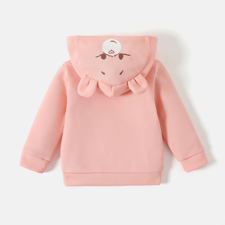 Ursinhos Carinhosos Bebé Unissexo Com capuz Infantil Manga comprida Sweatshirt Rosa big image 3