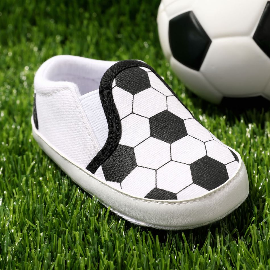 Baby / Toddler Football Soccer Pattern Slip-on Prewalker Shoes White big image 3