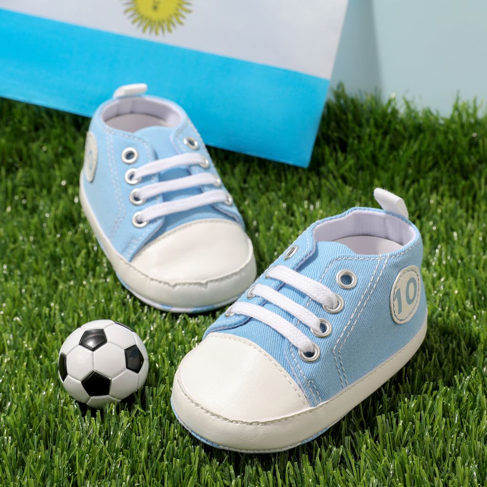 Baby / Toddler Letter Graphic Lace Up Prewalker Shoes Blue