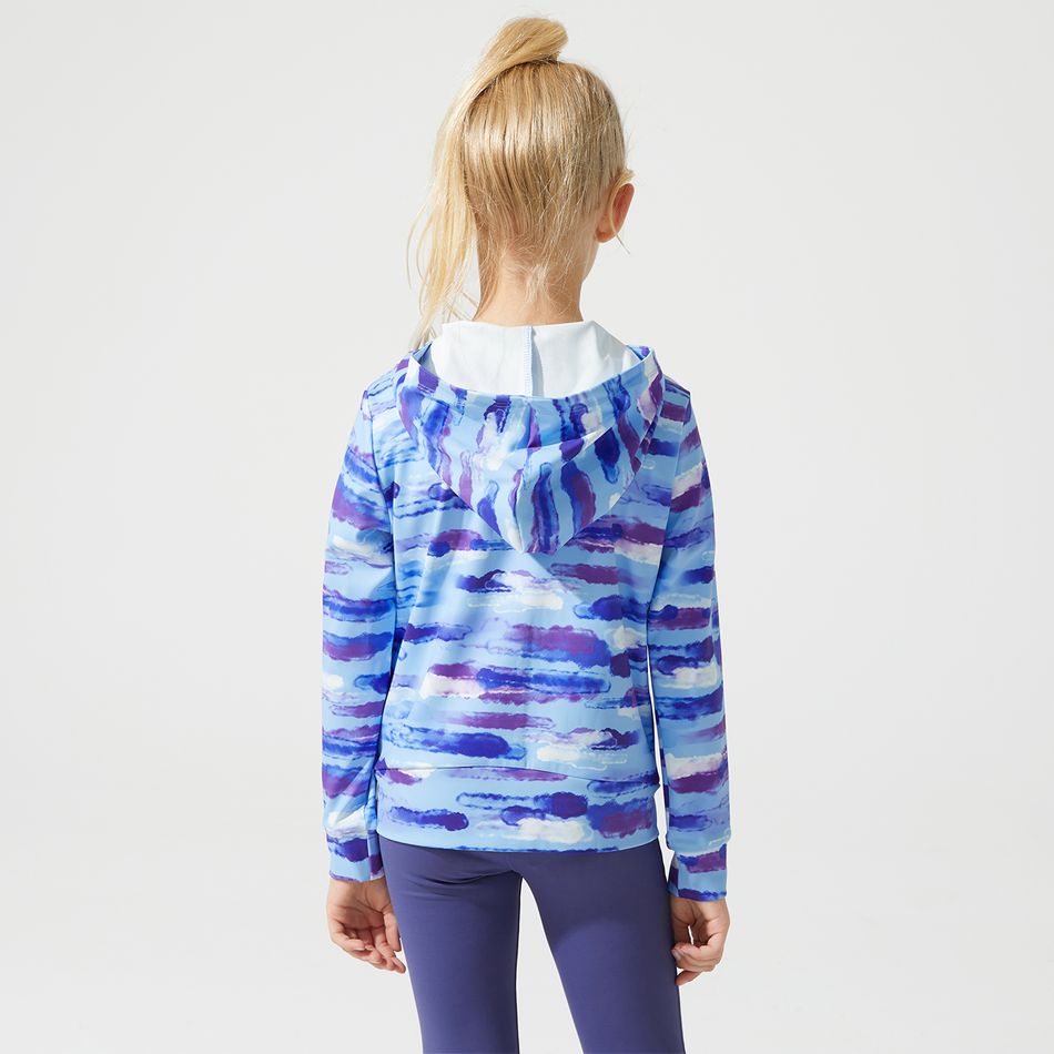 Activewear Kid Girl Tie Dyed Hooded Jacket Colorful