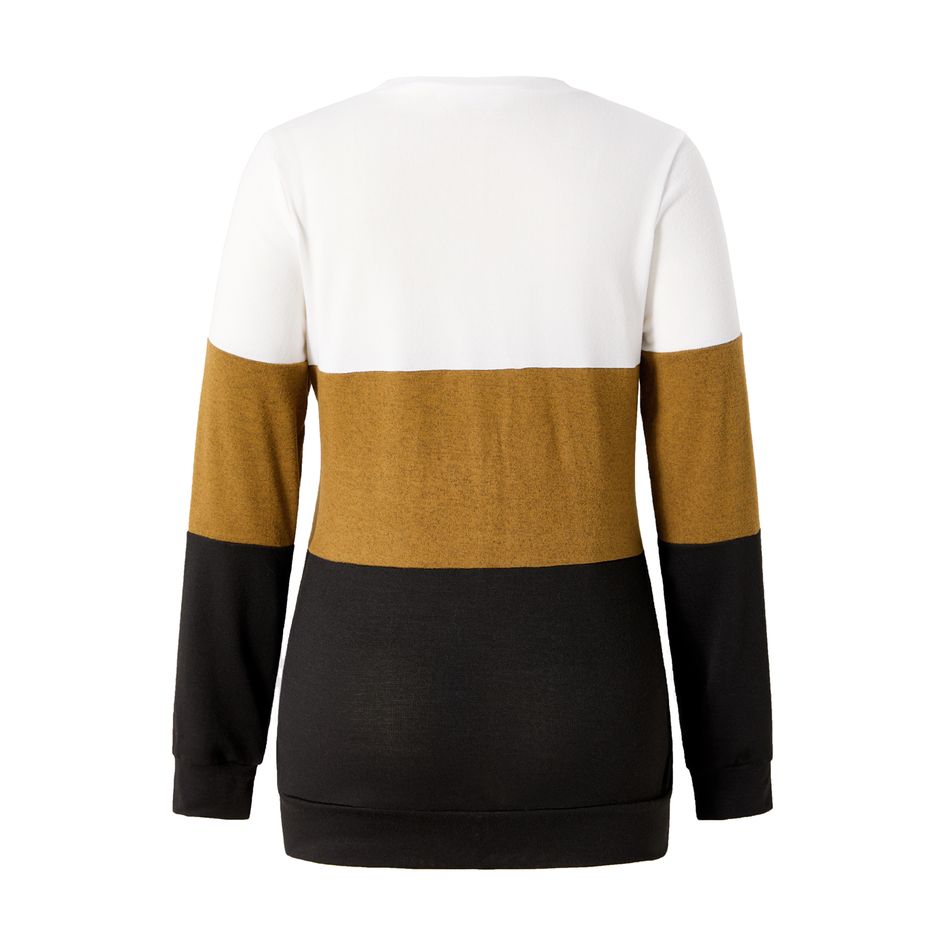 Maternity Color Block Long-sleeve Pullover Multi-color big image 3