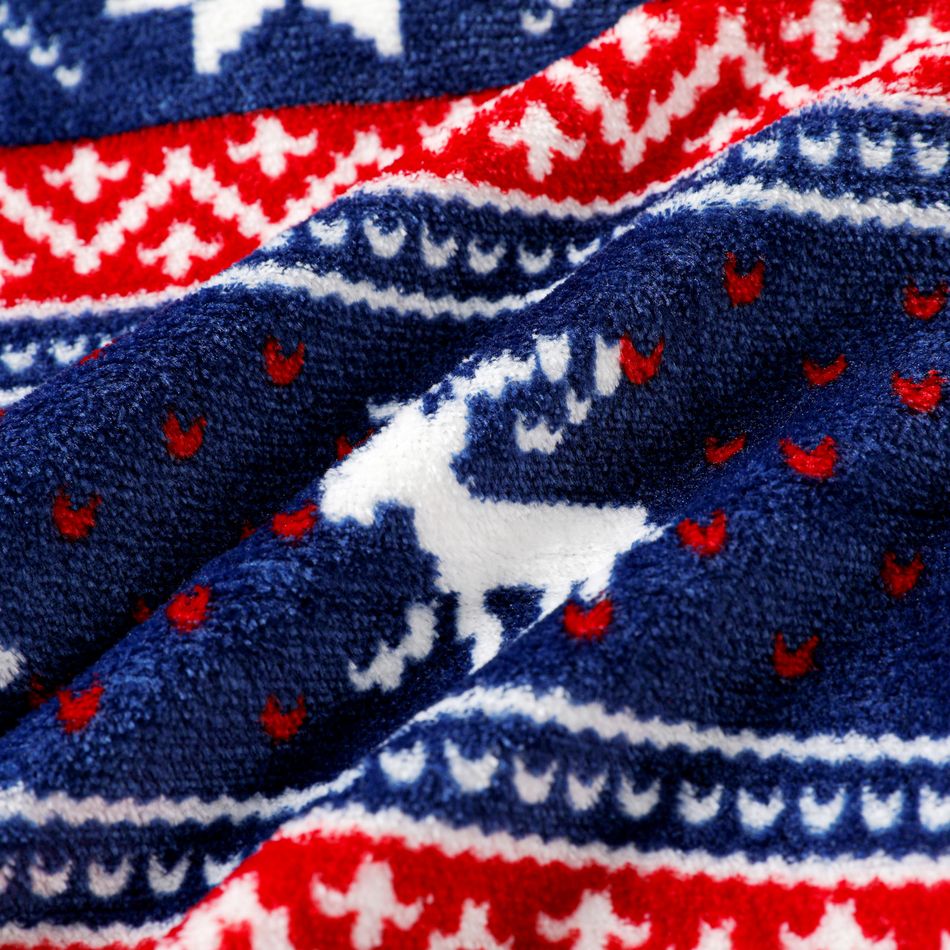 Kid Boy/Kid Girl Christmas Deer Pattern Fleece Sweatshirt Blue big image 5
