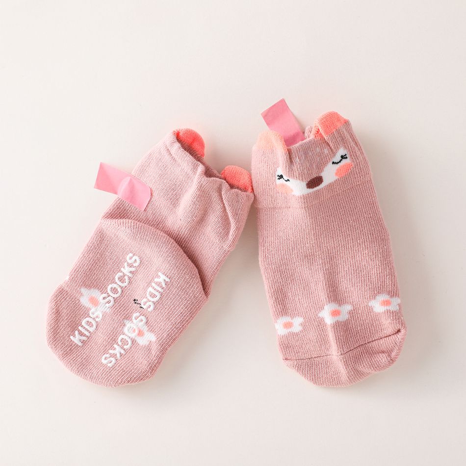 Baby Cartoon Animal Pattern Socks Pink