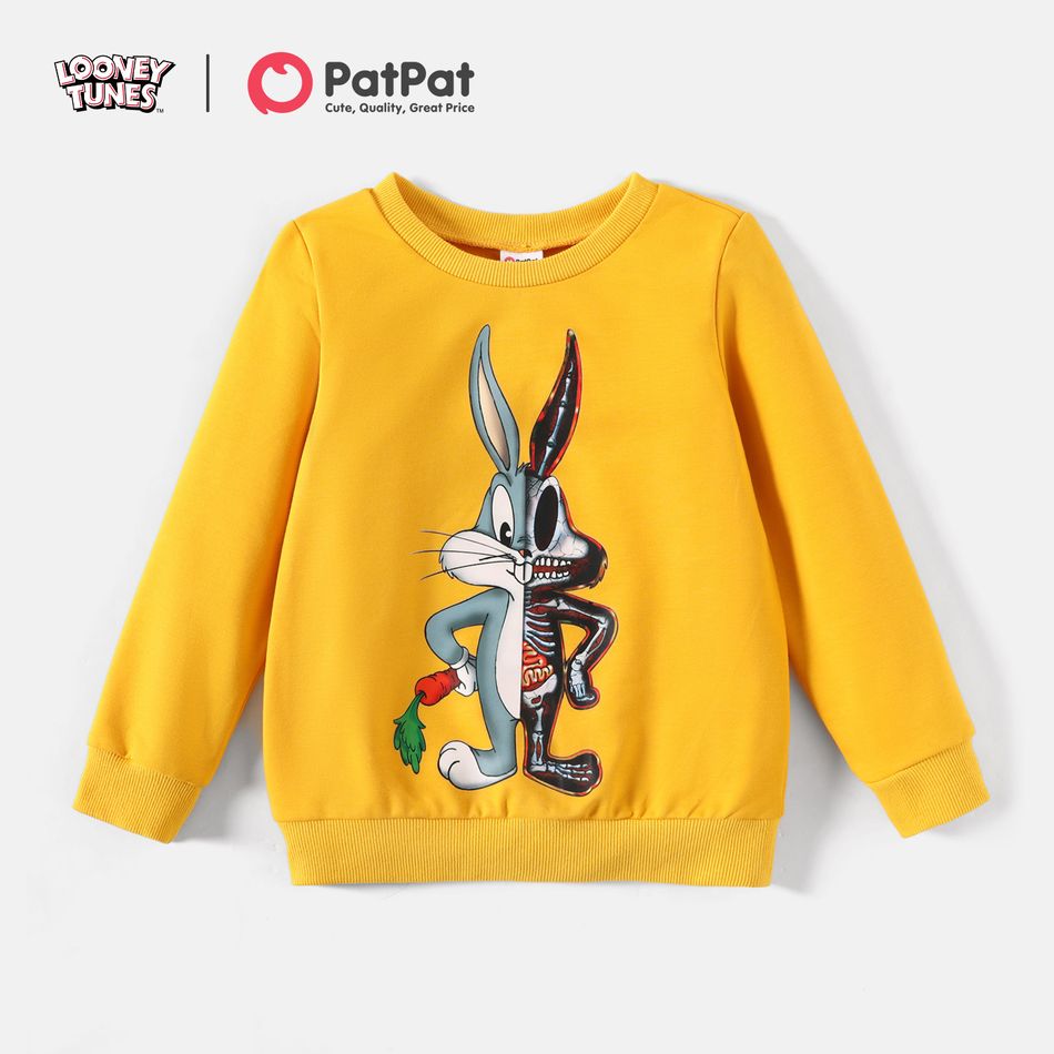 Looney Tunes Kid Boy/Girl Character Print Pullover Sweatshirt Yellow