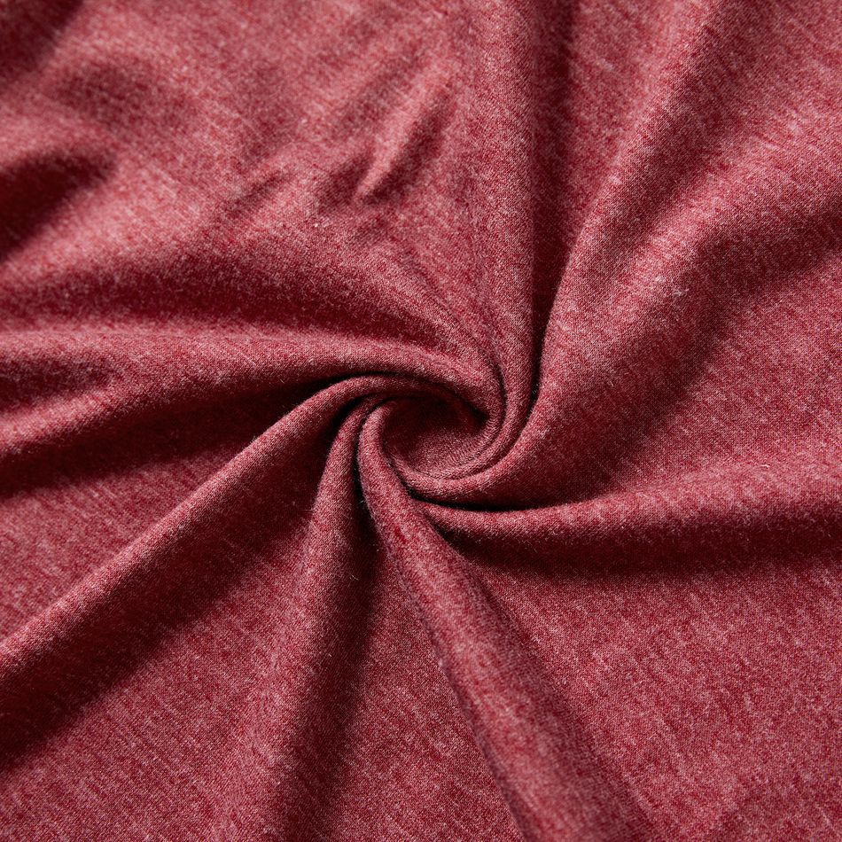 Still-Pyjamas Zuhause Preppy-Stil Unifarben Unifarben Revers Gestrickt 1 Stück Burgundy big image 6