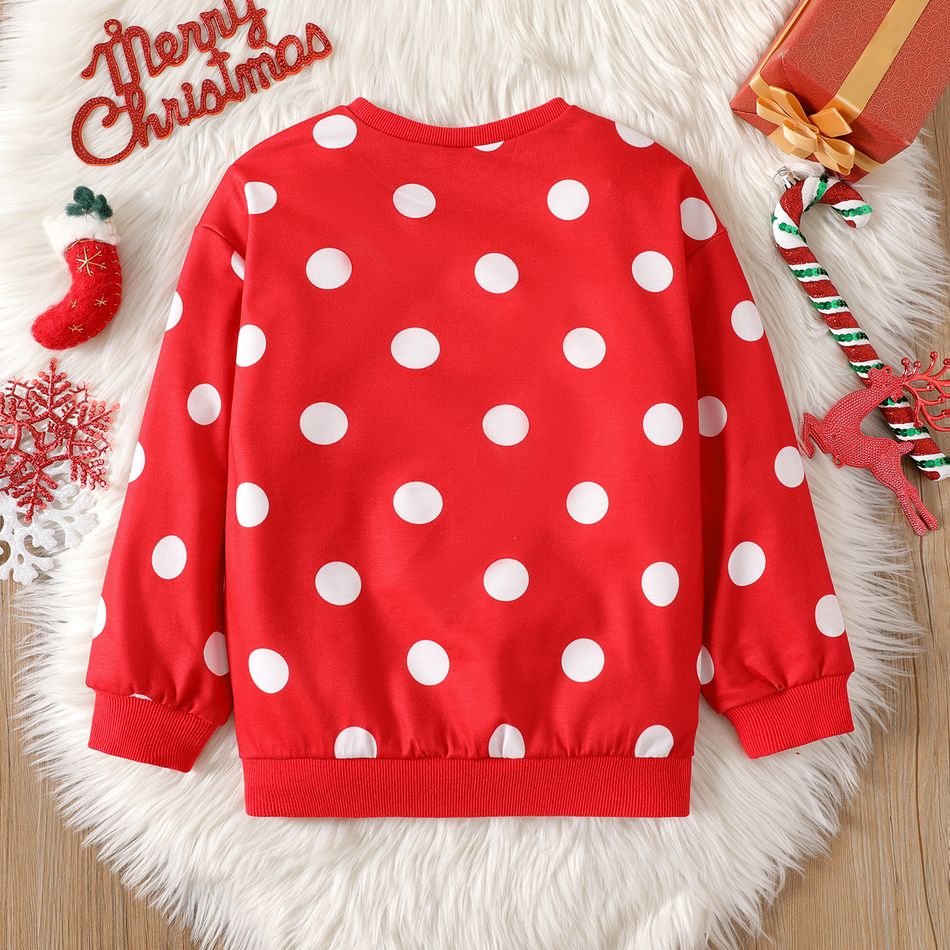 Natal Criança Menina Estampado animal Pullover Sweatshirt Vermelho big image 2