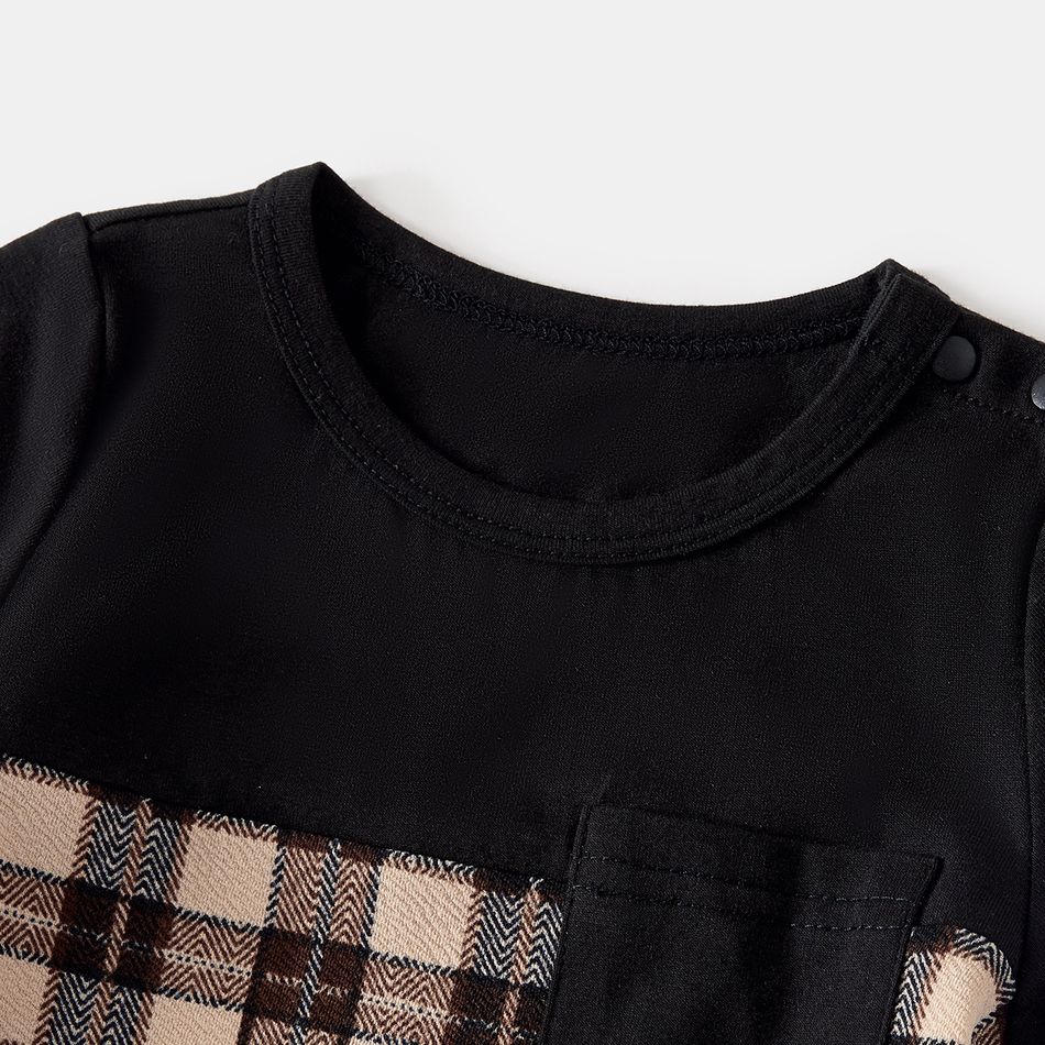 Family Matching Coffee Plaid Bodycon Dresses and Short-sleeve Polo Shirts Sets Coffee big image 15