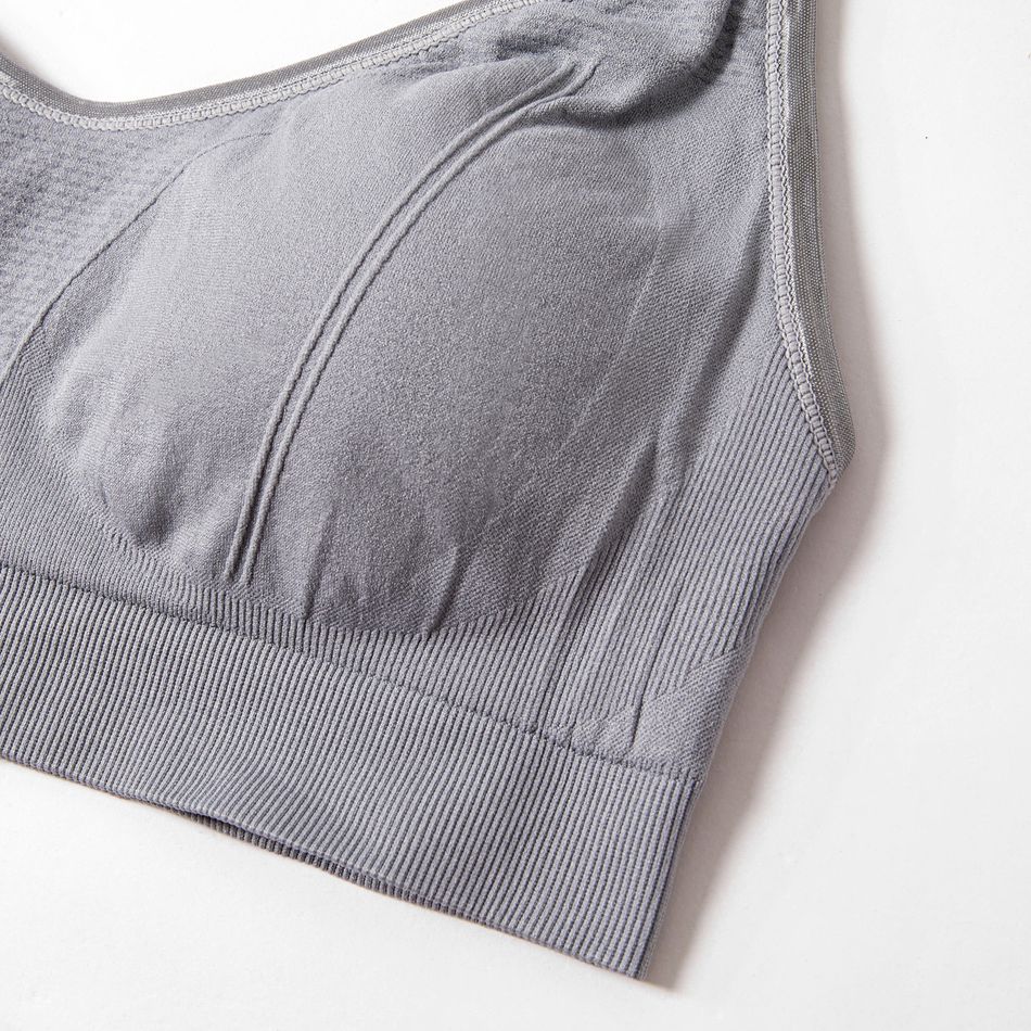 Nursing Solid Seamless Bra Blue big image 5