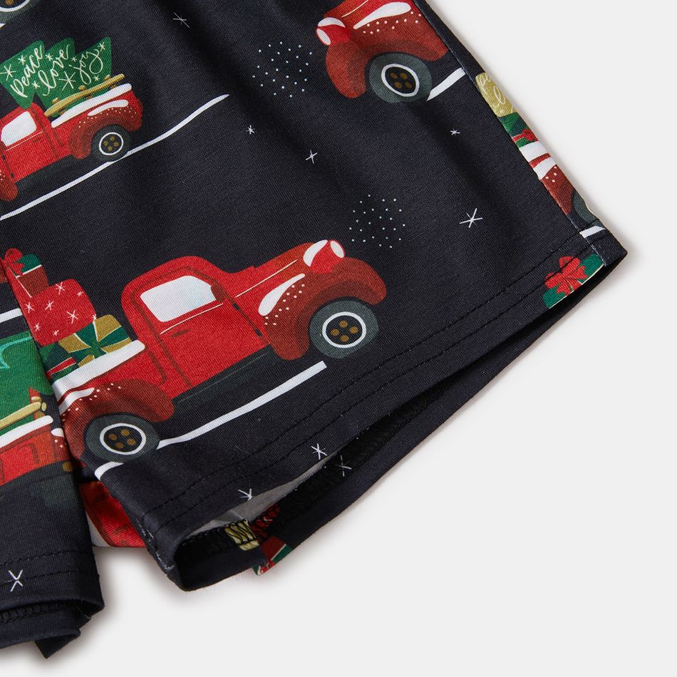 Christmas Family Matching Car & Letter Print Red Raglan-sleeve Pajamas Sets (Flame Resistant) MultiColour big image 5
