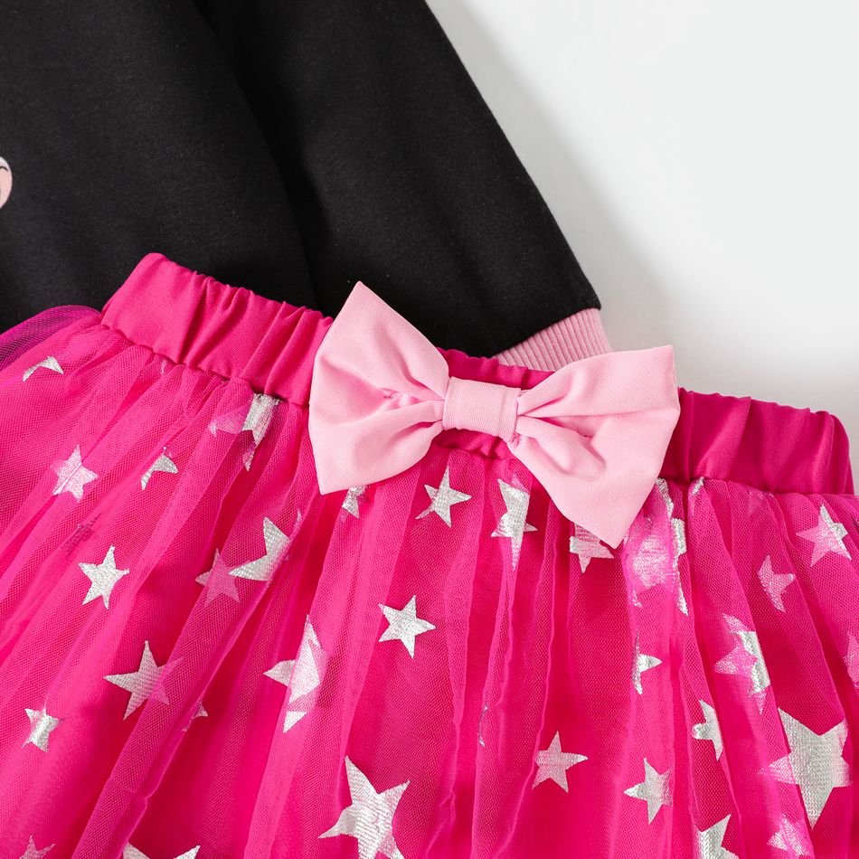 L.O.L. SURPRISE! 3pcs Toddler Girl Character Print Long-sleeve Tee and Star Glitter Design Mesh Skirt and Bag Set Black big image 8