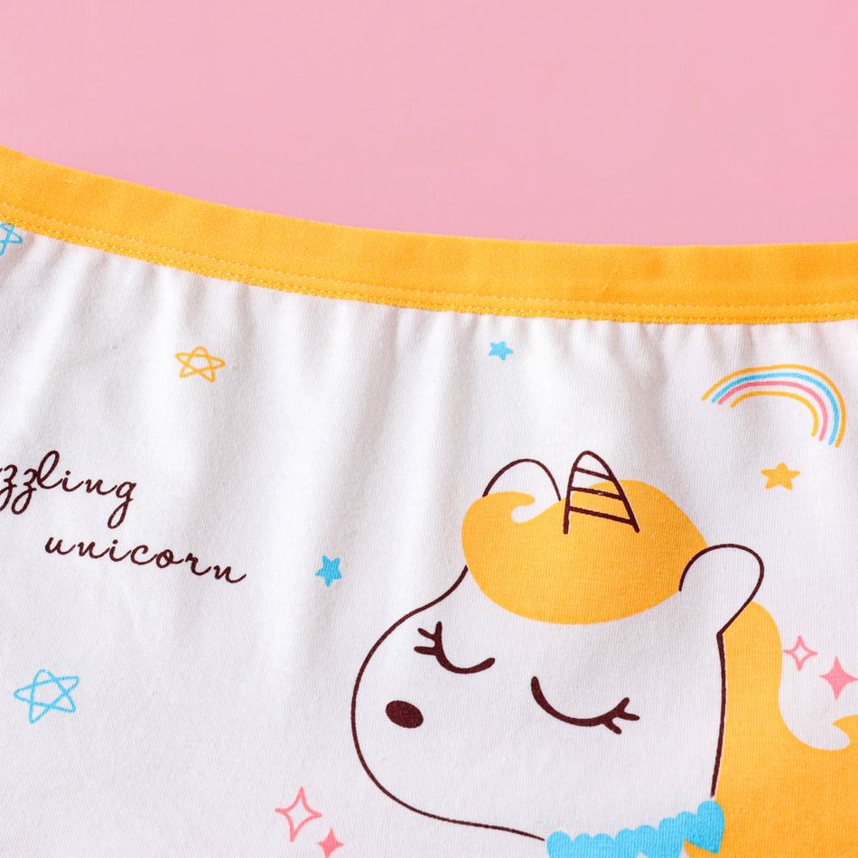 4-Pack Kid Girl Unicorn Print Boxer Briefs Underwear Multi-color big image 3