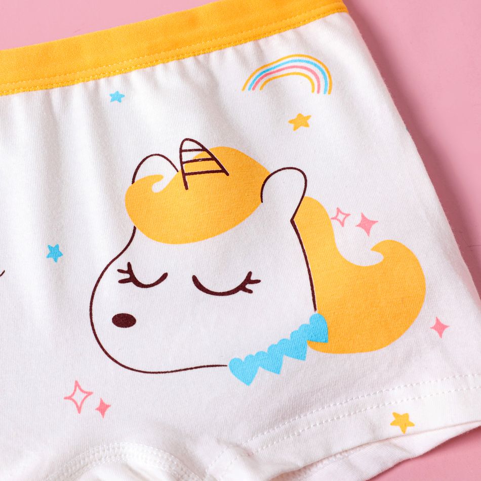 4-Pack Kid Girl Unicorn Print Boxer Briefs Underwear Multi-color big image 4