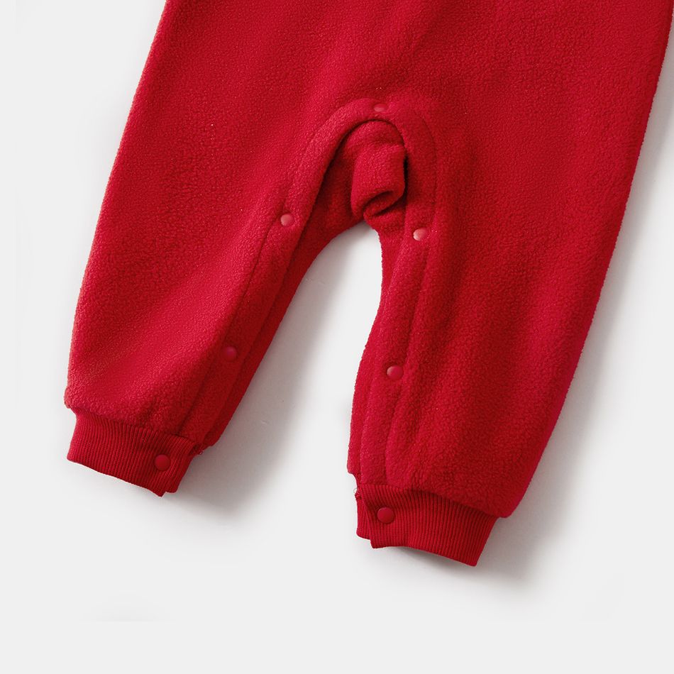 Christmas Santa Claus Embroidered Thickened Polar Fleece Long-sleeve Family Matching Sweatshirts Red big image 10