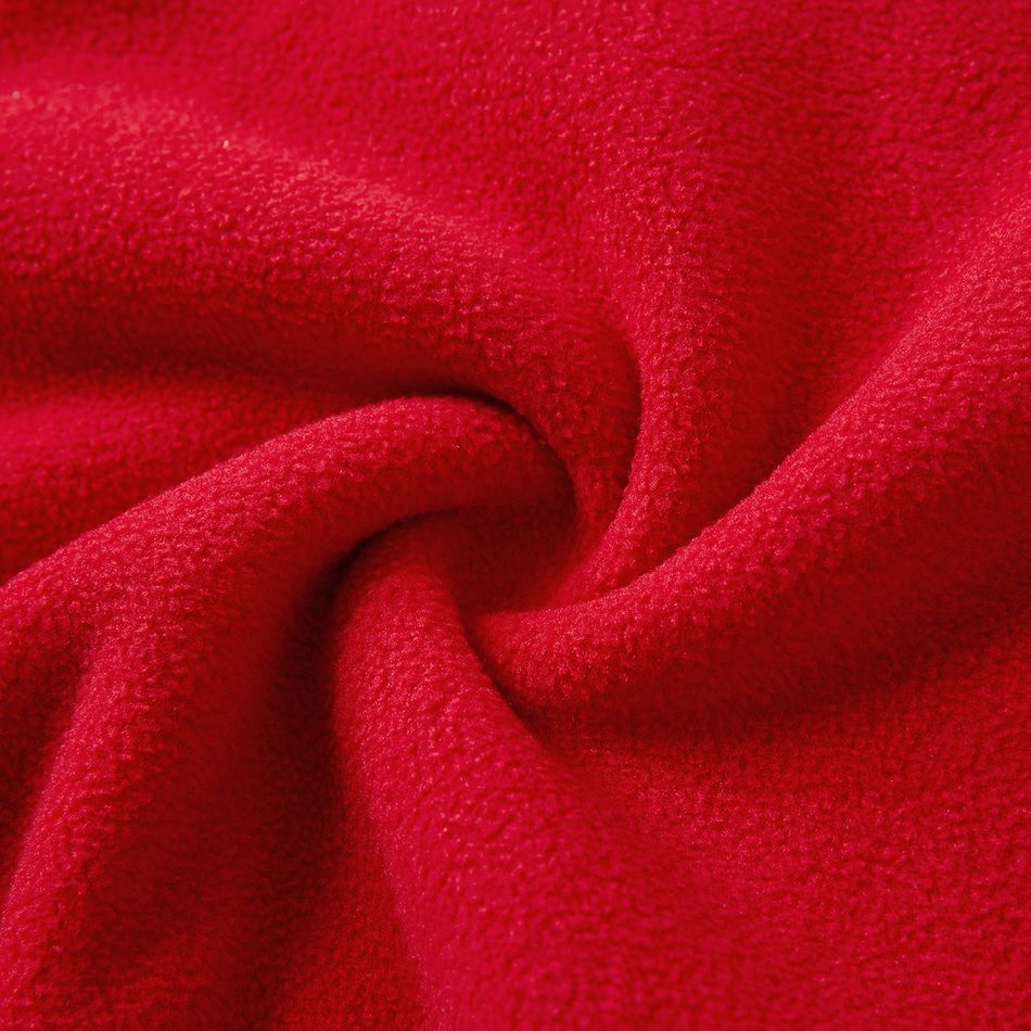 Christmas Santa Claus Embroidered Thickened Polar Fleece Long-sleeve Family Matching Sweatshirts Red big image 11