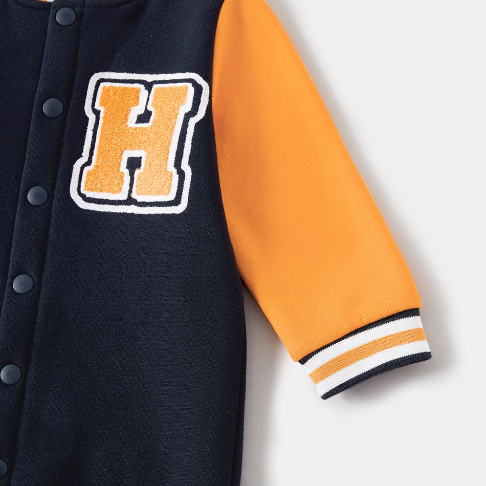 Family Matching Letter Embroidered Colorblock Long-sleeve Bomber Jackets ColorBlock big image 10
