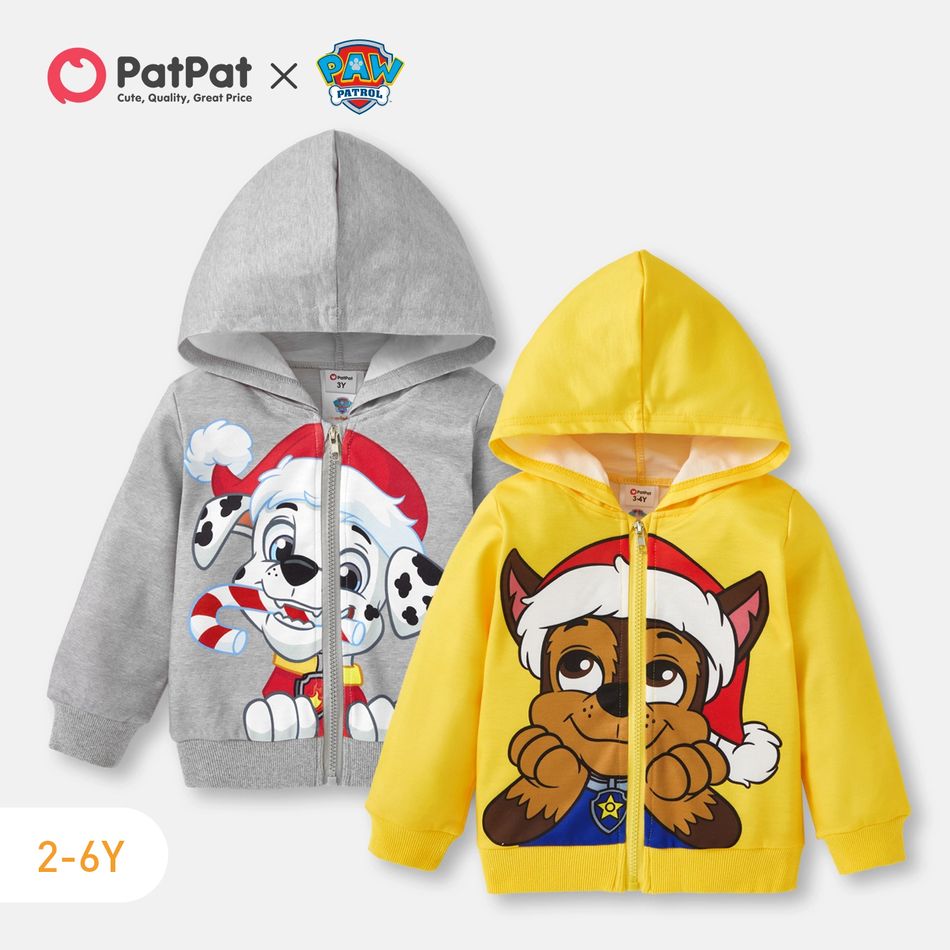 PAW Patrol Toddler Boy/Girl Christmas Big Graphic Zip-up Hooded Jacket Yellow big image 2