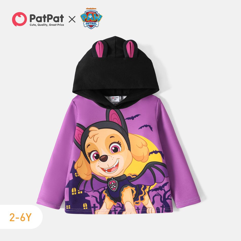 PAW Patrol Toddler Girl Halloween Graphic Purple Hoodie Sweatshirt Purple