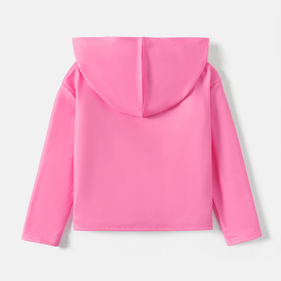 Barbie Kid Girl Big Character Graphic Hooded Sweatshirt Pink big image 3
